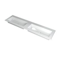 INK Kraft Wastafel Dubbele Bak Zonder Kraangaten - 1800x450x10 mm - Glans Wit