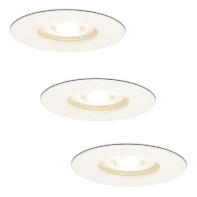 Set van 3 Bari LED Inbouwspots - 5 Watt 400 lumen - 4000K neutraal wit - GU10 - Dimbaar - Rond - IP65 waterdicht - Wit - Voor binnen, buiten en badkamer
