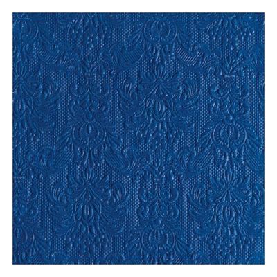 30x Luxe servetten barok patroon blauw 3-laags