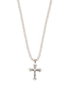 Emanuele Bicocchi Fleury cross beaded necklace - Argent