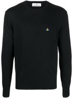 Vivienne Westwood pull en maille fine à logo Orb brodé - Noir