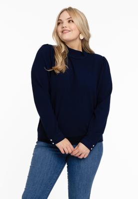Yoek Shirt met pofmouw | Blauw | Maat 42/44