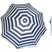 Parasol - blauw/wit - D160 cm - incl. draagtas - parasolharing - 49 cm - thumbnail