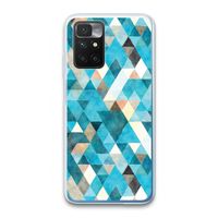 Gekleurde driehoekjes blauw: Xiaomi Redmi 10 Transparant Hoesje