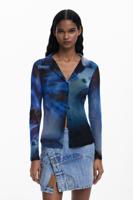 Tulshirt met knopen - BLUE - M Tulshirt met knopen - BLUE - M