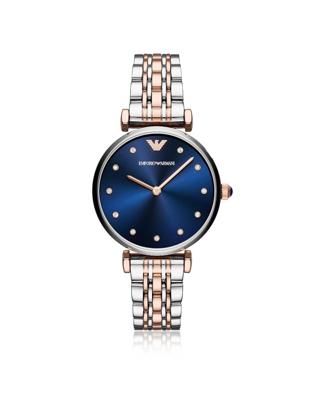 Emporio Armani dameshorloge in tweekleurig roestvrij staal AR11092
