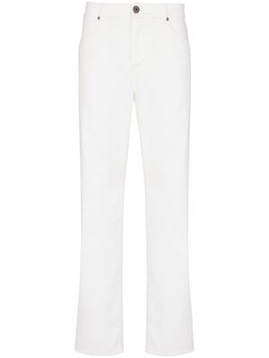 Balmain jean droit à logo brodé - Blanc