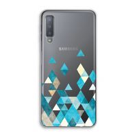 Gekleurde driehoekjes blauw: Samsung Galaxy A7 (2018) Transparant Hoesje