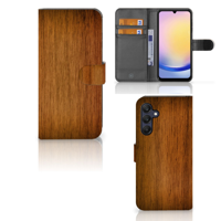 Samsung Galaxy A25 Book Style Case Donker Hout - thumbnail