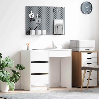 Bureau met lade met plank Wit 90 x 37,5 x 75 cm Bewerkt hout