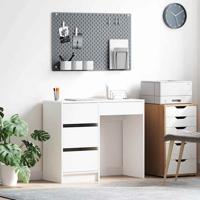 Bureau met lade met plank Wit 90 x 37,5 x 75 cm Bewerkt hout