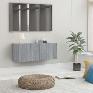 Tv-meubel 80x30x30 cm bewerkt hout grijs sonoma eikenkleurig