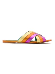 Blue Bird Shoes metallic leather Rainbow flats - Jaune