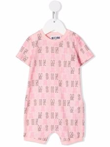 Moschino Kids grenouillère à logo Teddy imprimé - Rose