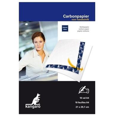 Kangaro Carbonpapier - 10x stuks - A4 - overtrekpapier - blauw Kangaro Carbonpapier - 10x stuks - A4 - overtrekpapier - blauw