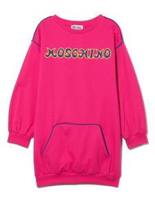 Moschino Kids robe-pull à logo brodé - Rose