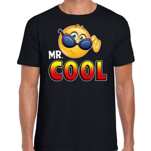 Funny emoticon t-shirt Mr.Cool zwart heren