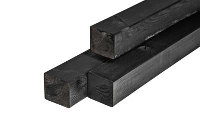 Paal Midden-Europees grenen 8,8x8,8x300 cm zwart Tuindeco - Tuindeco