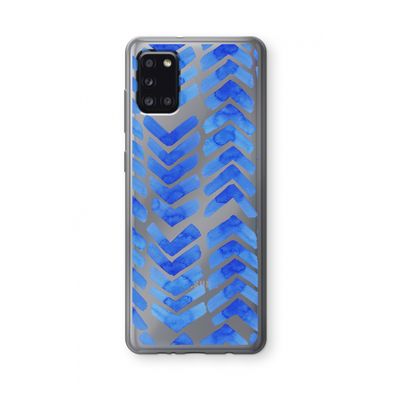 Blauwe pijlen: Samsung Galaxy A31 Transparant Hoesje