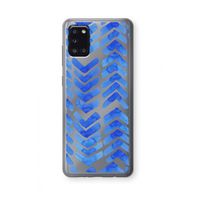 Blauwe pijlen: Samsung Galaxy A31 Transparant Hoesje