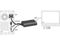 DeLOCK 62597 video kabel adapter 0,25 m VGA, 3-pin, USB A HDMI Zwart - thumbnail