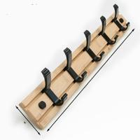 Mode houten gratis ponsen haak Coat Rack hanger haak voor slaapkamer woonkamer of garderobe grootte: 5 haken