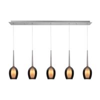 Highlight HanglampBelle nikkel recht 5-lichts smoke glas - H5142.19