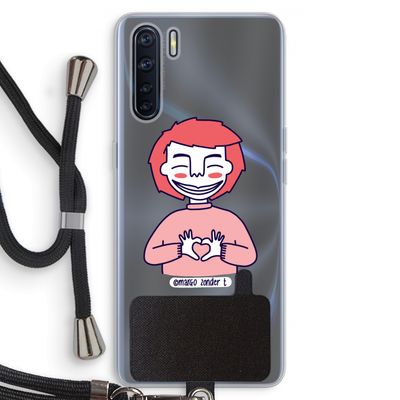 Hartje: Oppo A91 Transparant Hoesje met koord