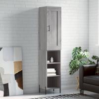 Hoge kast 34,5x34x180 cm bewerkt hout grijs sonoma eikenkleurig