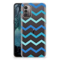 Nokia G21 | G11 | TPU bumper | Zigzag Blauw