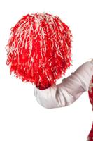 Pompom rood/wit