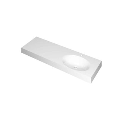 INK Smooth Wastafel Polystone Rechts met 1 Kraangat - 1400x450x90 mm - Glans Wit