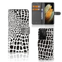 Samsung Galaxy S21 Ultra | Telefoonhoesje | Met pasjeshouder | Slangenprint