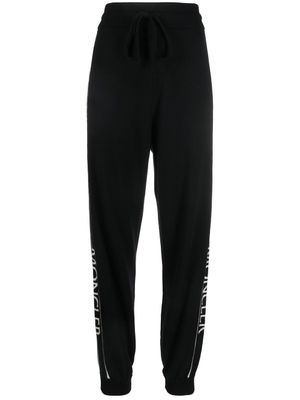Moncler pantalon de jogging à bande logo - Noir