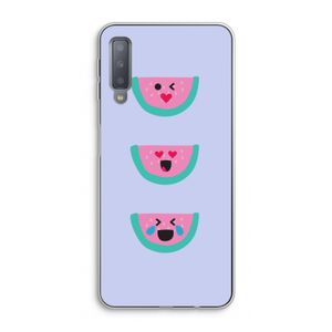 Smiley watermeloen: Samsung Galaxy A7 (2018) Transparant Hoesje