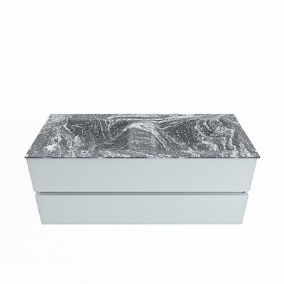 MONDIAZ VICA-DLUX 120cm badmeubel onderkast Clay 2 lades. Inbouw wastafel CLOUD dubbel 2 kraangaten, kleur Lava.