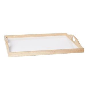 Witte dienbladen met handvat 38 cm