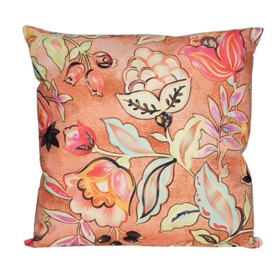 Sierkussen voor binnen en buiten - wild flowers - terracotta - 45 x 45 cm - tuinkussen
