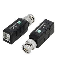 2 stks CCTV twisted BNC Enkelkanaals passieve video balun transceiver (zwart)