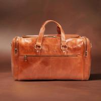 NEGOTIA Alpha Leren Duffel Bag Weekendtas Reistas Bruin