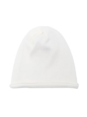 Little Bear bonnet nervuré en laine vierge - Blanc