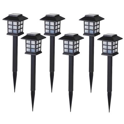 Sunnydays Tuinlampen / prikspot Solar Lumio - 6x - zwart - kunststof - 38 cm