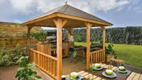 Lugarde VV8 Veranda 300x300 cm vurenhout blank- Puntdak- Onbehandeld vurenhout- Lugarde