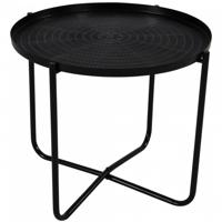 Lesli Living Bijzettafel/plantenstandaard/tafel - rond - metaal - zwart - 35 cm Lesli Living Bijzettafel/plantenstandaard/tafel - rond - metaal - zwart - 35 cm