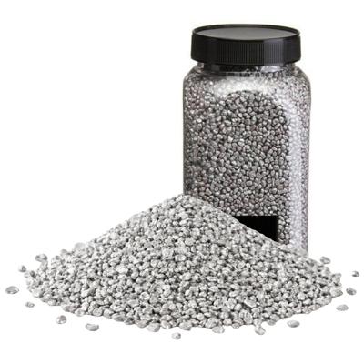 Home & Styling decoratie stenen/granulaat - 3x - 650ml - zilver - hobby steentjes