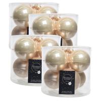 Decoris Kerstballen - 24x - glas - 6 stuks - champagne - 8 cm