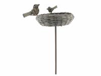 vogelvoerbak wilg d30h118cm grijs - inclusief zinken schaal Van der Leeden - Van der leeden
