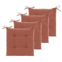 Hespiride Stoelkussen Altea - 4x - 40 x 40 cm - terracotta - polyester - tuinkussen
