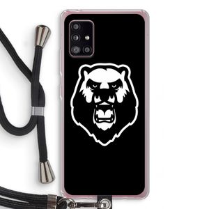 Angry Bear (black): Samsung Galaxy A51 5G Transparant Hoesje met koord