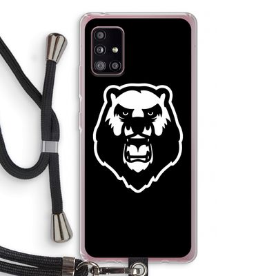 Angry Bear (black): Samsung Galaxy A51 5G Transparant Hoesje met koord